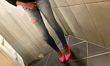 Desperate pee in jeans then he pees on ass and i blow him 😩