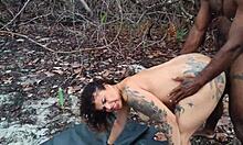 Brunette Argues With Husband, Offers Ass In Forest