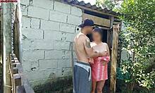 Shower Broken Married Woman Asks Farm Caretaker For Help In Towel And Pays With Intimacy
