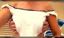 Horny Husband Plays With Tits Publicly