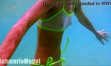 Hairy Latina Skinny Girl Underwater Pool Adventure.