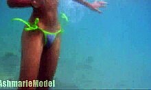 Hairy Latina Skinny Girl Underwater Pool Adventure.