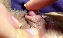 Huge clitoris rubbing leads to jerking orgasm