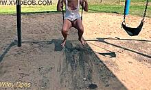 Wife swings on the swing no panties 😏