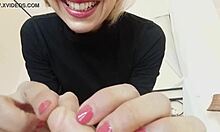 Model laughs at micro penis during playful humiliation