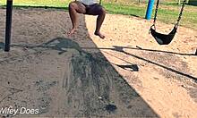 Wife swings on the swing no panties 😏