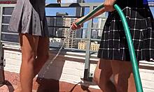 Free promo erotique fetish threesome outdoor footjobs barefoot patio starring eric john