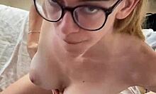 big cumshot lands on girlfriend's tits during teen session