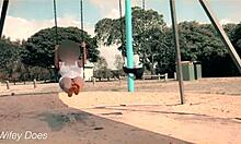 Wife swings on the swing no panties 😏