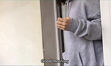 i was jerkin on the balcony when she watched and sucked my cock, fillin her mouth with cum lol