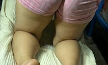 Teen latina gets rough anal creampie before gym