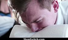 Two milf stepmoms frustrated with their misbehaving stepsons team up to punish them