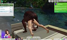 My simified mom and her bbc boyfriend having anal sex as they do in real life