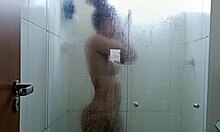 fucking and cumming inside brunette in the shower