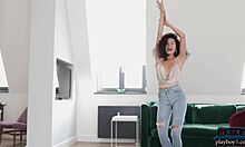 Petite Asian Teen Model Layla Balan in Solo Softcore Pose