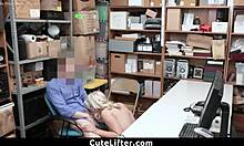 Hot teen 18+ with blue eyes and fit body got apprehended at the mall for not paying - what a cutelifter