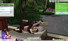 My simified mom and her bbc boyfriend having anal sex as they do in real life