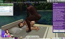 My simified mom and her bbc boyfriend having anal sex as they do in real life