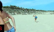 Brunette and blonde girls feel intense pleasure getting fucked at the seaside by a hot male
