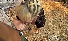 Milf Finds Wood in Forest