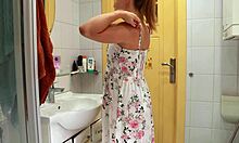 Hot Mommy Conceals Big Dildo Fuck In Toilet Stall