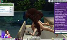 My simified mom and her bbc boyfriend having anal sex as they do in real life