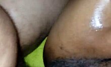 Oily wet pussy leads to intense orgasm for ebony milf wife