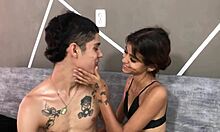 Hermanastra and hermanastro can't resist fucking alone at home.