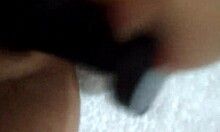 My wife jumps around with her dildo, having fun