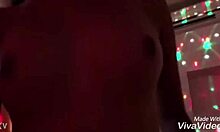 In this amateur video a teen latina shows her small tits