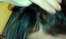 Cheating married slut sneaks over for oral creampie while husband sleeps in bed