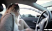 Sexy blonde teen tempts with partner's massive black cock