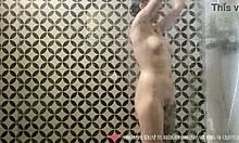 why does this amateur french woman masturbate in the shower with water jet?