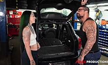 Vanessa Therock Gets Serviced By Her Mechanic In The Garage