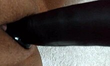 My wife jumps around with her dildo, having fun