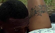 Risky public pov sex with busty brunette latina riding cock in nature, licking pussy deeply