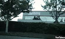 Sexy blonde teen tempts with partner's massive black cock