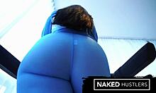 after a hot gym session, the sweaty pawg rides her boyfriend's face with her big ass