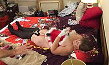 Granny Carmens Dildo Fucking Christmas In July