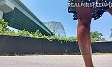 Real Memphis woman eagerly sucks and deepthroats a massive black cock in public.