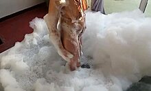 Spying on a brunette bathing a guy in feminine clothing comes in and fucks her in the pear-shaped ass and buries his cock in her anus busty and big-ass latina brunette