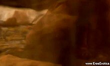 indian couple explores kamasutra massage and kissing