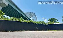 Real Memphis woman eagerly sucks and deepthroats a massive black cock in public.