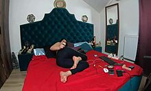 Milfy Calla masturbates pussy while dirty talking in sportswear.