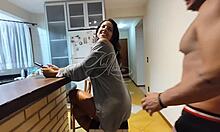 wife kel caught in kitchen blowjob