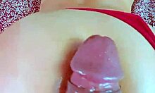 oiled college student in red brazilian thong