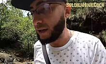 In The Forest, Yenifer Chacon Lets Soldierhugecock Penetrate Her Pink Vagina Without Condom And Cum Inside During Exercise.