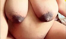 Pregnant Arab woman enjoys solo sessions with big boobs and hairy pussy