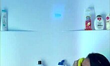 Homemade amateur shower time with ebony beauty