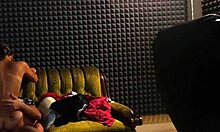 Intimate encounter with partner in homemade setting